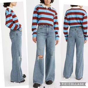 Levis High Loose Flare Jeans NWT